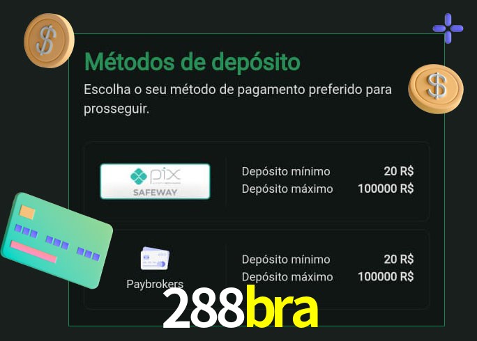 O cassino 288bra oferece uma grande variedade de métodos de pagamento